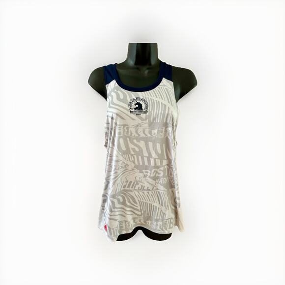 Adidas Women's 2020 Boston Marathon Running Tank Top Size Small White Gray NEW - Picture 1 of 6